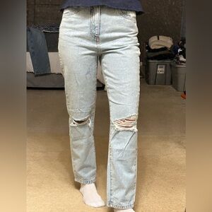 Cotton On Light Blue Distressed mom Jeans